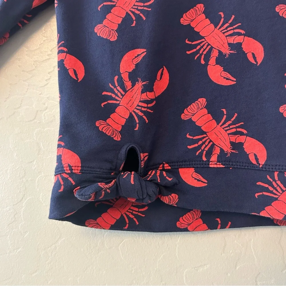 Old Navy long sleeve navy blue and red lobster print sweatshirt size 3T